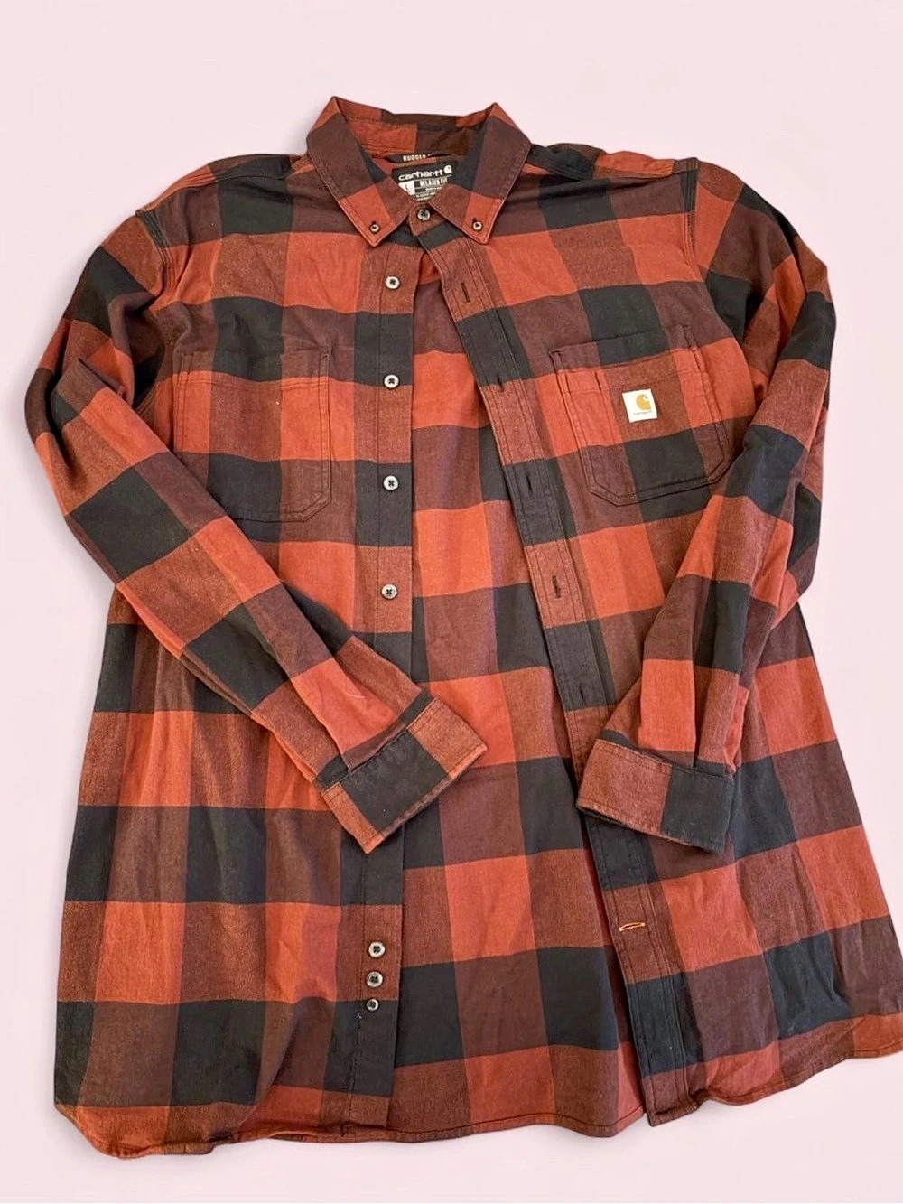 Carhartt Rugged Flex Relaxed Fit Midweight Flannel Long-Sleeve Plaid Shirt Plaid